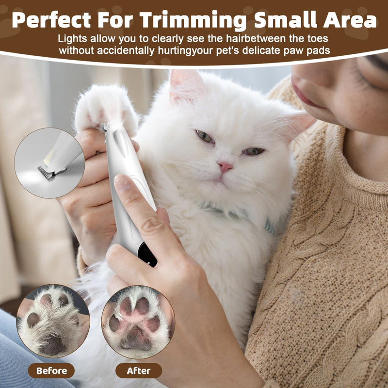 Corpower paw trimmer for dogs, dog clipper paws with LED light, Paw Trim Pro Quiet, rechargeable paw razor for dogs, cats, eyes, ears, body - BeesActive Australia