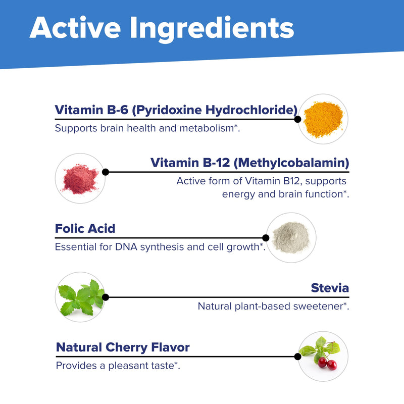 Superior Source No Shot Vitamin B-12 Methylcobalamin 1000 mcg, B-6 & Folic Acid 400 mcg - Supports Brain & Heart Health - Aids Natural Energy Levels - 60 Sublingual Dissolving Tablets Cherry 60 Count (Pack of 1)