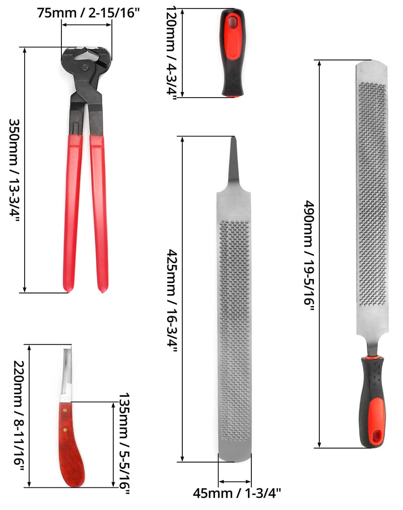 QWORK® 3-Piece Horse Farrier Professional Hoof Trimming Tool Kit, Hoof Knife Hoof Cutting Pliers Hoof Raspel 3 Pieces - BeesActive Australia