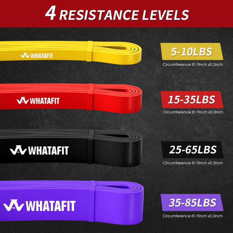 WHATAFIT Resistance Bands, Pull Up Assistance Bands, Exercise Bands, Workout Bands Set for Men and Women Home Fitness, Body Stretching, Strength Training, Physical Therapy 5-85LBS COLORFUL - BeesActive Australia