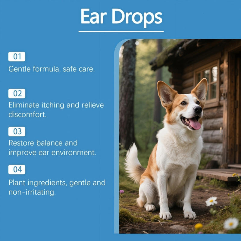 Cat & Dog Ear Cleaner Solution, Ear Mite Treatment for Dogs, Dog Ears Drops for Infection, Relieves Yeast Infections, Stops Odor, Soothes Scratching & Discomfort, Ears Care for Puppy and Cats