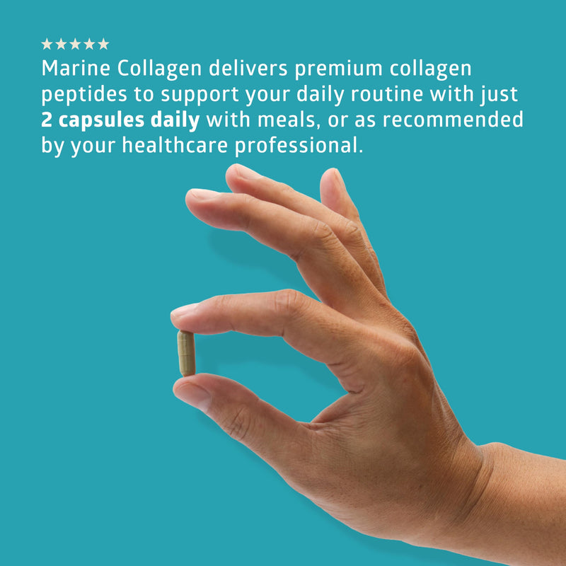 Hydrolyzed Marine Collagen with Hyaluronic Acid, Vitamin C, Theaflavin and Copper, Collagen Supplement for Women and Men for Radiant Skin, Hair & Nails, Gluten Free and Non-GMO, 120 Veg Caps