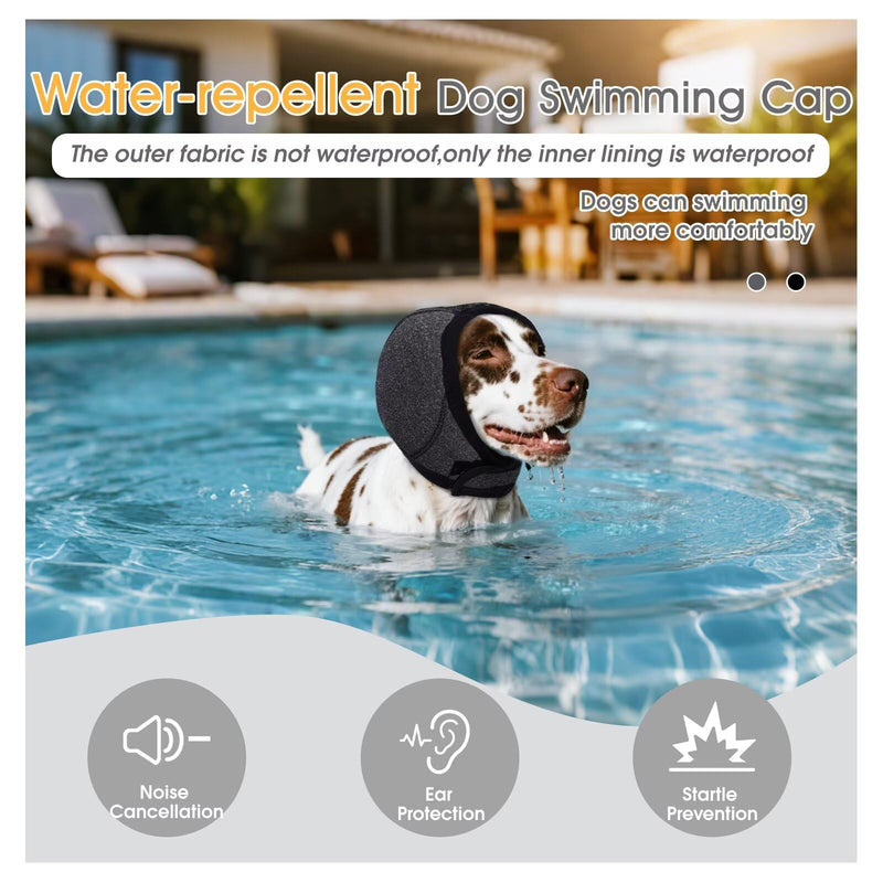 IECOii Dog Calming Hoodie,Waterproof Pet Calming Hood for Swimming Bathing,Anxiety Relief & Noise Protection,Adjustable Dog No Shake Ear Wraps for Firework,Grooming,Thunderstorms,Separation,Grey,S Small(Head Circle:10"-15",Weight:17-39 lb) Grey
