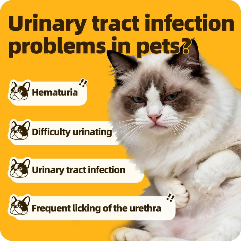 Urinary Tract Supplement for Urinary Tract Health, Infection Treatments, Bladder Health, Dog UTI, Bladder Stones, Incontinence Support, Pain Relief for Cats and Dogs 0.84 Fl Oz (1 Bottle) 1 Bottle