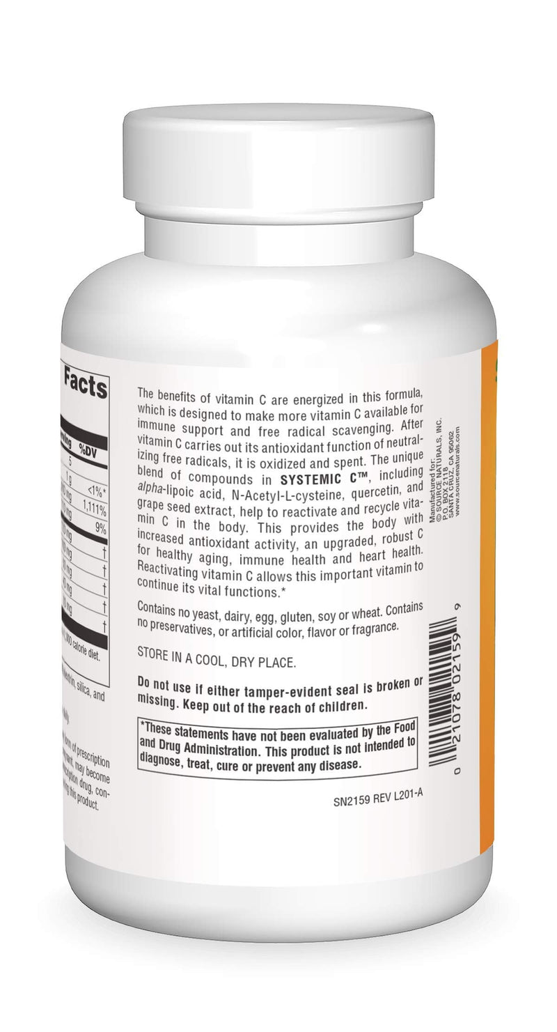 Source Naturals Systemic C, 500mg - 240 Capsules 1 240 Count (Pack of 1)