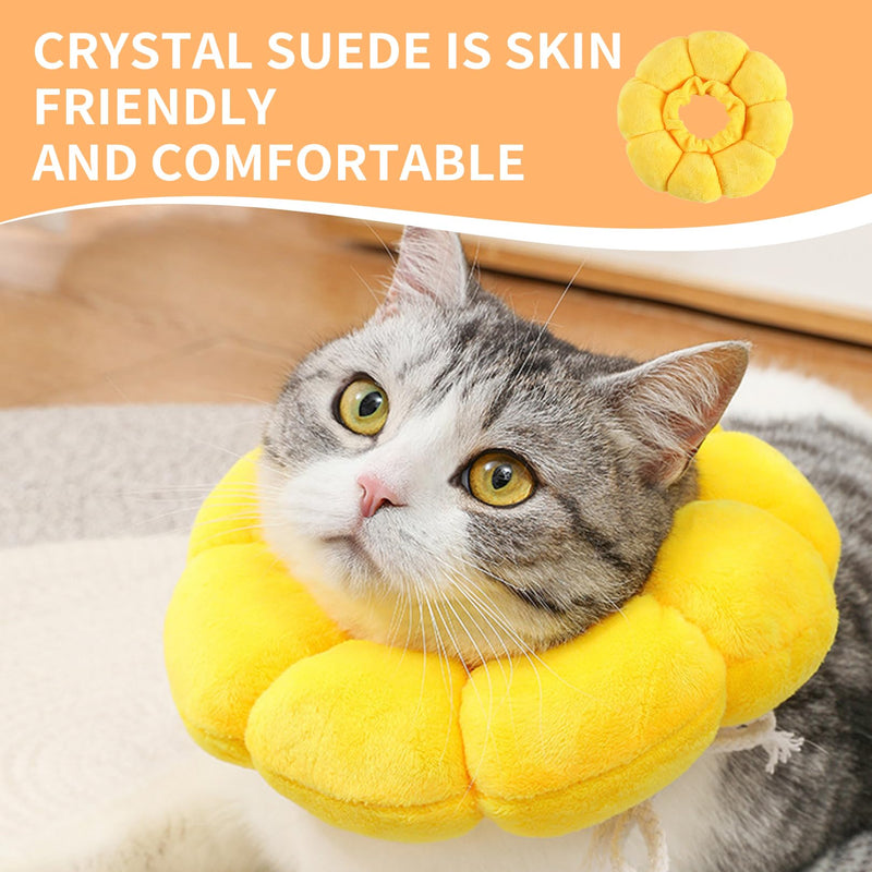 Leak protection cat, neck brace cat, neck collar, cats, neck collar for cats, soft, collar, protective collar, cat collar, collar, sunflower, adjustable, neck brace cat after surgery and injuries - BeesActive Australia