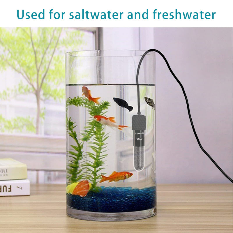 Mini Submersible Aquarium Heater, 10/20/25/50/100/150 Watts Adjustable Fish Tank Heater, Built-in Thermometer, External Temperature Controller, Smart Memory, Used for 1-60 Gallons (10W Plug) 10W PLUG - BeesActive Australia
