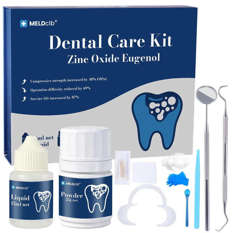 Zinc Oxide Eugenol Dental Care Kit, Tooth Repair Kit, Temporary Tooth Filling Repair Kit, Tooth Filler, Cavity Filler, Dental Cement Glue Adhesive for Crowns, Bridges, Teeth, Home Dental Emergency Fix 8 natural