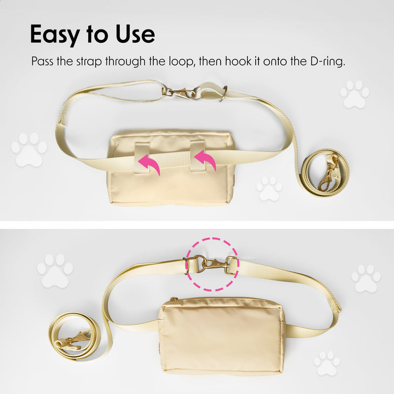 Hands-Free Dog Leash with Adjustable Waist & Crossbody Fanny Pack Perfect for Walking, Jogging, & Training, Securely Holds Treats, Toys, and Essentials, Comfortable, Durable, and Convenient Design Small Beige - BeesActive Australia