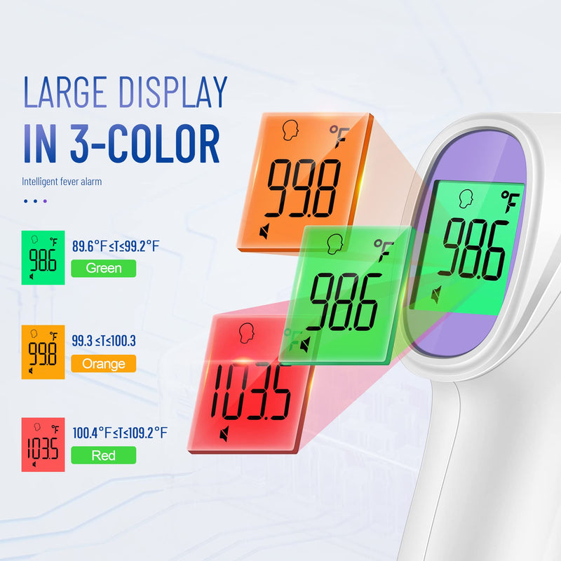 No-Touch Thermometer for Adults and Kids, Digital Thermometer with Fever Alarm, Fast Accurate Results, Easy for All Ages, FSA Eligible (Purple) Purple - BeesActive Australia