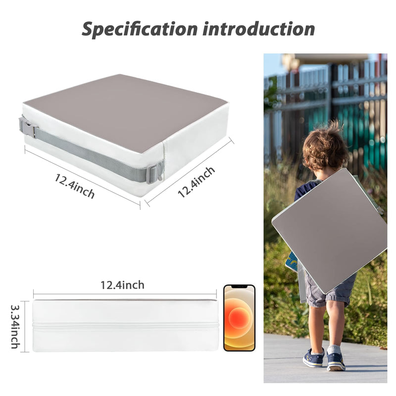 Booster Seat for Table - PU Waterproof Strong Support Toddler Booster Seat for Dining Table, Portable Booster Chair with Adjustable Elasticity Straps for Toddlers Eating Travel Home Grey - BeesActive Australia