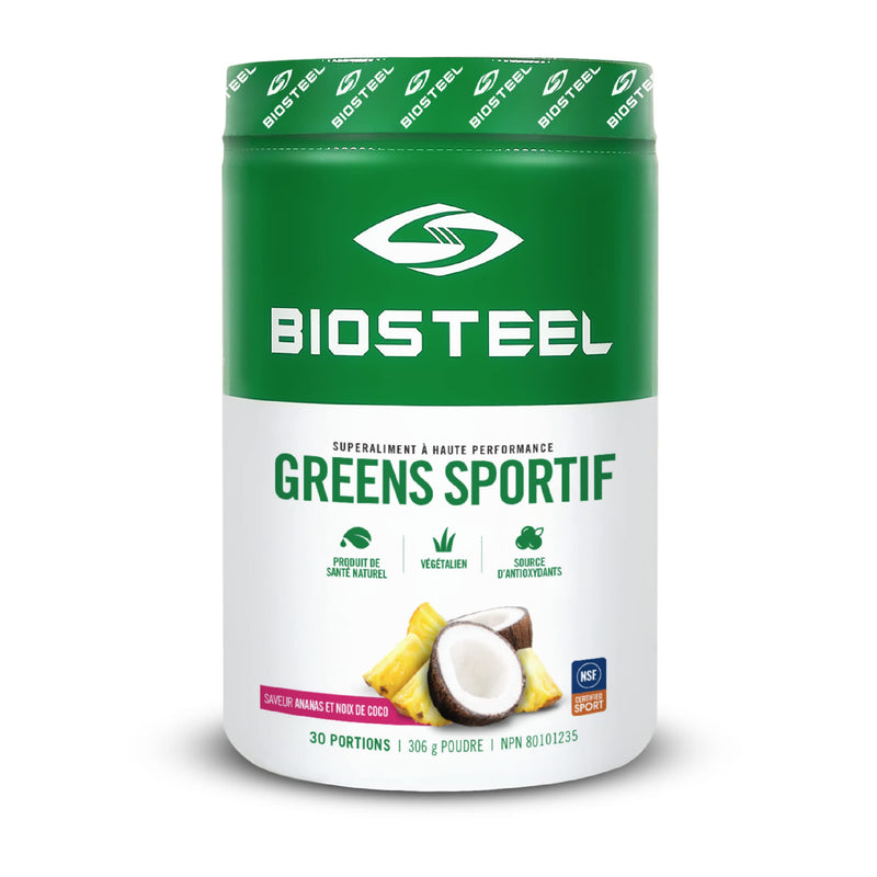 BIOSTEEL Sport Greens Powder, High Performance Superfood Supplement, Non-GMO Formula, Pineapple Coconut, 30 Servings