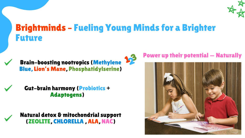 Brightminds Zeolite Detox Gummies Kids – Detox & Brain Support with L-Methylfolate, B12, Omega-3, Magnesium, Probiotics, Mood, Speech & Gut Support – Methylated Multivitamin Ages 6+ & Adults