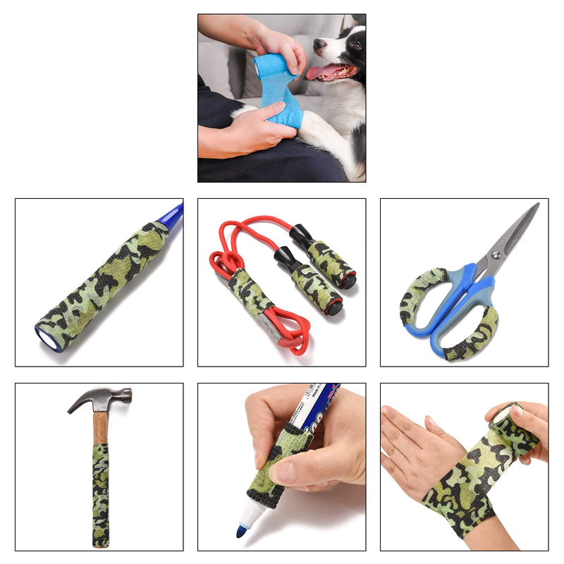 Vet Wrap Self Adhesive Bandage Wrap Non-Woven Pet Tape Bulk Self Adherent Wrap for Horse, Dog, Cat, Bird, Animals camo1 - BeesActive Australia