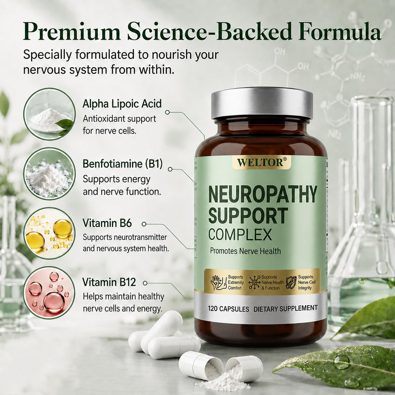 Neuropathy Supplements, Nerve Savior for Neuropathy Support Feet and Hands | for 600mg Alpha Lipoic Acid and Vitamins B & B12, Scientific Nerve Health Supplement, Peripheral Comfort Formula, 120 Count 120 Count (Pack of 1)