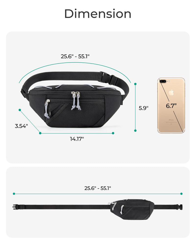 BAGSMART Fanny Packs for Women Belt Bag with Adjustable Strap Crossbody Waist Bag Pack for Running Hiking Workout Travel, Camel