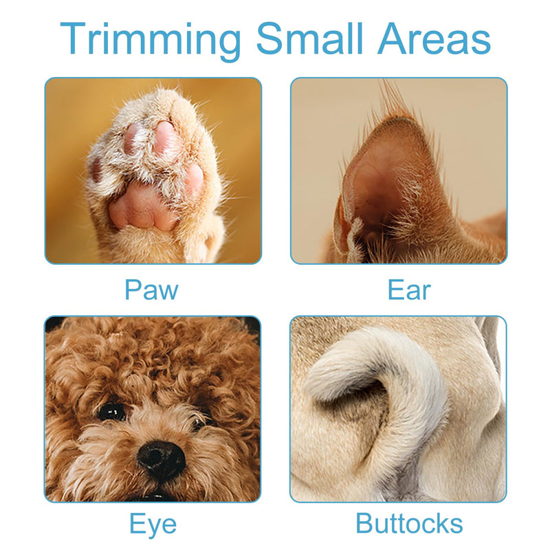 NXPUXP Pet Hair Trimmer, Dog Paw Trimmer, Pet Razor for Dog and Cat Paws, Ears, Face and Body (White) - BeesActive Australia