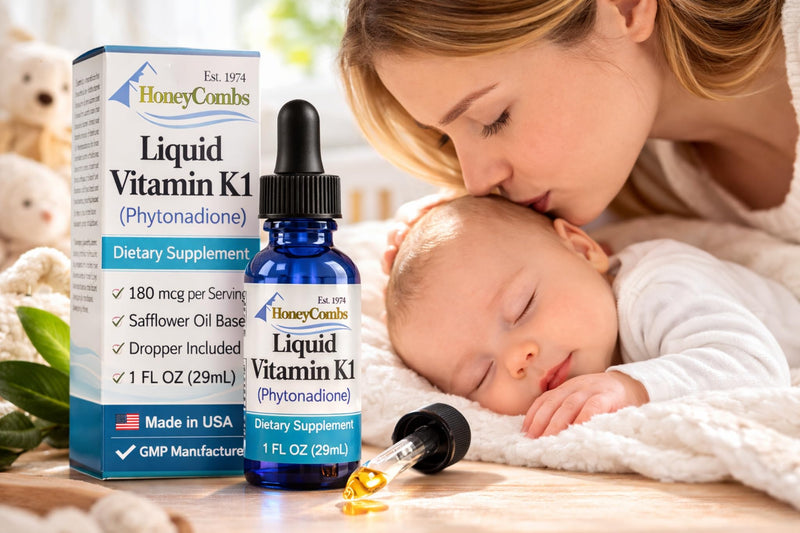 Vitamin K1 Liquid Drops, 1 oz | Safflower Oil, For Newborns and Adults, Oral Phytonadione Supplement, Made in USA 1 Ounce (Pack of 1)