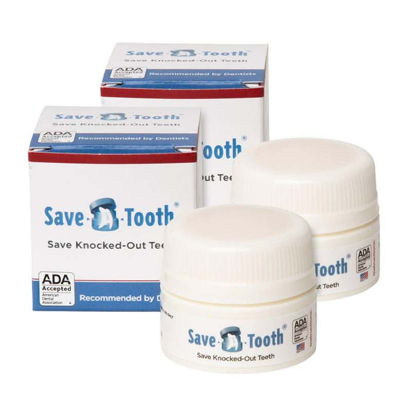 Save-A-Tooth Preservation Kit - Prevent Permanent Tooth Loss, Save Knocked Out Teeth for up to 24 Hours - Tooth Saver Made in the USA by SmartPractice - Keep for a Tooth Emergency - 2 Pack