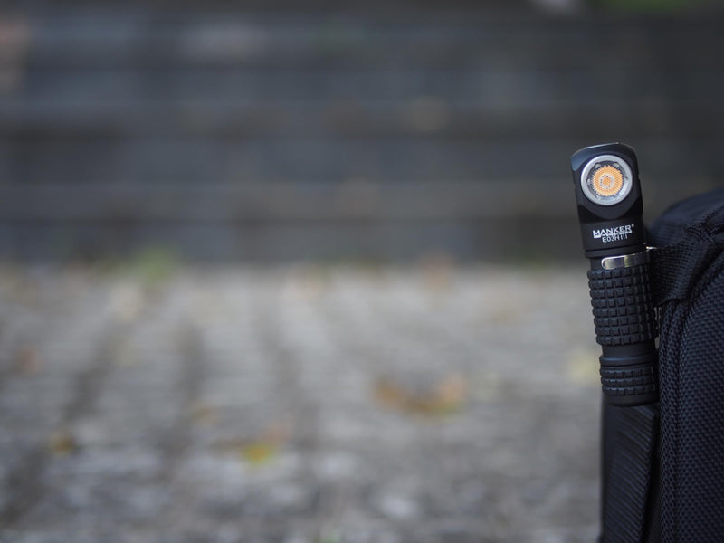 Manker E03H III Rechargeable Headlamp - 1200 Lumens Pocket Mini Flashlight with Clip - 90 Degree EDC AA Right Angle Flashlight with Headband and Magnet Tail (Black)