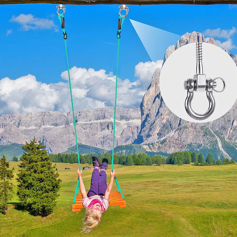 SELEWARE Heavy Duty 180° Swing Hangers, Stainless Steel Eye Screw Bracket, 1800 LB Capacity Playground Yoga Hammock Rope Tire Web Chair Sandbag Punching Bag Porch Swing Sets (6 Pack) U (5 Inch, 6 Pack) - BeesActive Australia