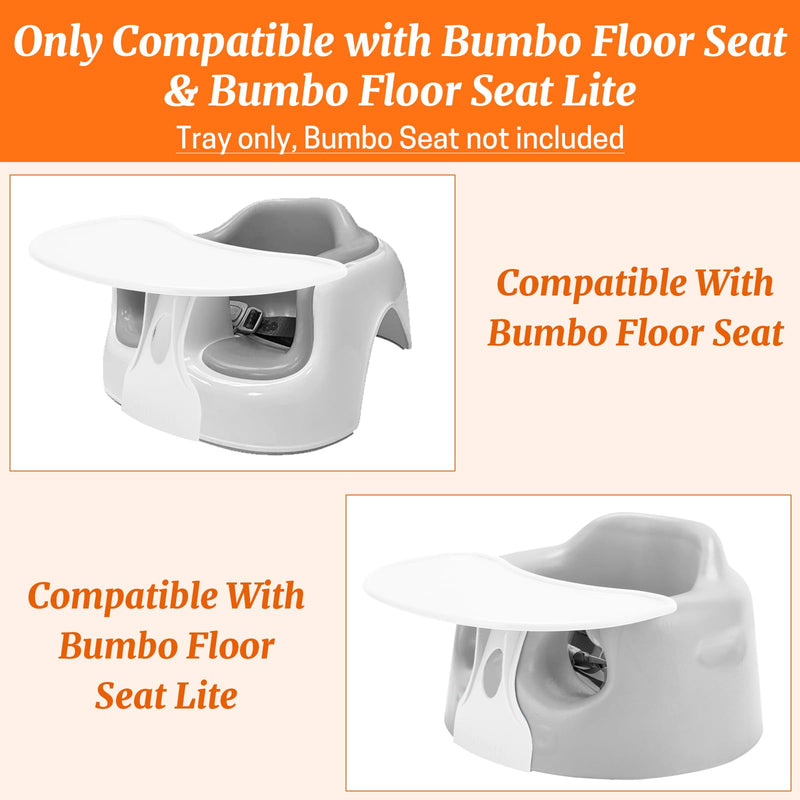 Gnegni Seat Tray Attachment Accessory Compatible with Bumbo Floor Seat, Smooth Tray Surface Easily Attaches to Baby Bumbo Floor Seat for Baby Feeding and Playing, Easy to Clean & Release-White White - BeesActive Australia