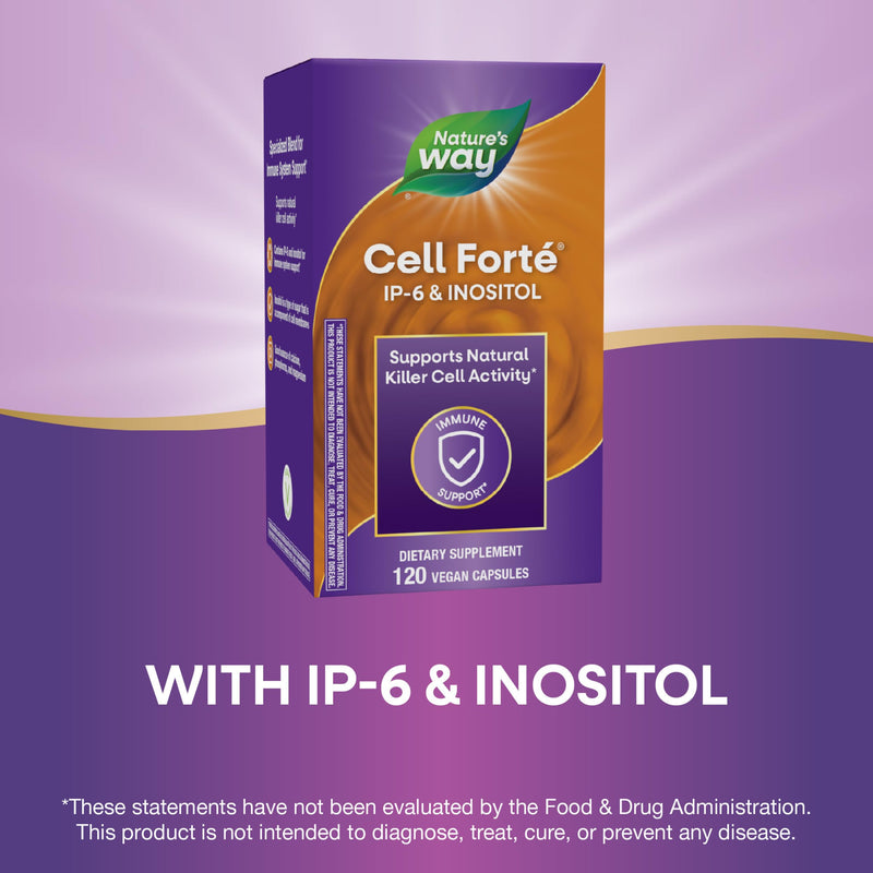 Nature's Way Cell Forté IP-6 & Inositol, Immune System Support*, 120 ct | IP-6 & inositol supplement featuring Calcium, Phosphorus, and Magnesium; Vegan; Free From Gluten, Dairy, Wheat, and Soy 120 Count (Pack of 1)
