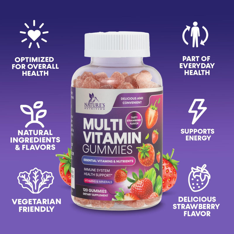 Multivitamin Gummies for Adults - Daily Adult Multivitamins Gummy with Vitamins A, C, D, B12 for Women & Men, Immune Support Gummy Multivitamins Supplement, Adult Multi VIT Vitamin - 120 Gummies 120 Count (Pack of 1)