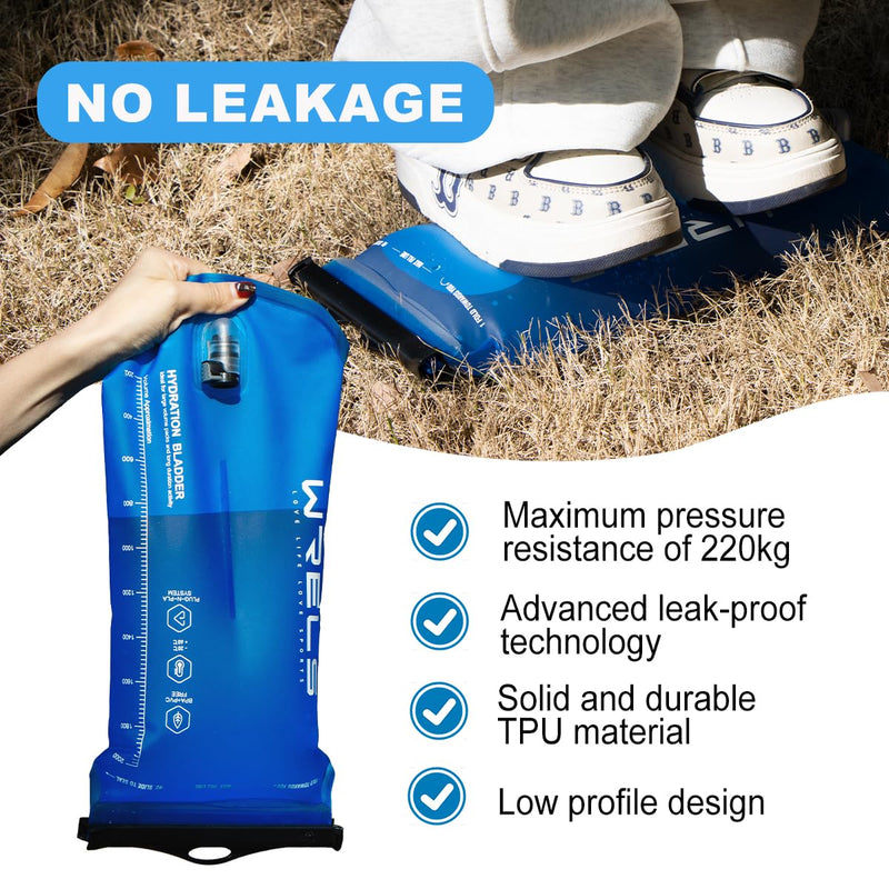 1L/1.5L/2L/3L BPA Free Hydration Bladder,Leakproof TPU Water Bladder for Hiking Backpack,Large Opening Water Reservoir Hydration Pack for Running Cycling Camping 1.5L