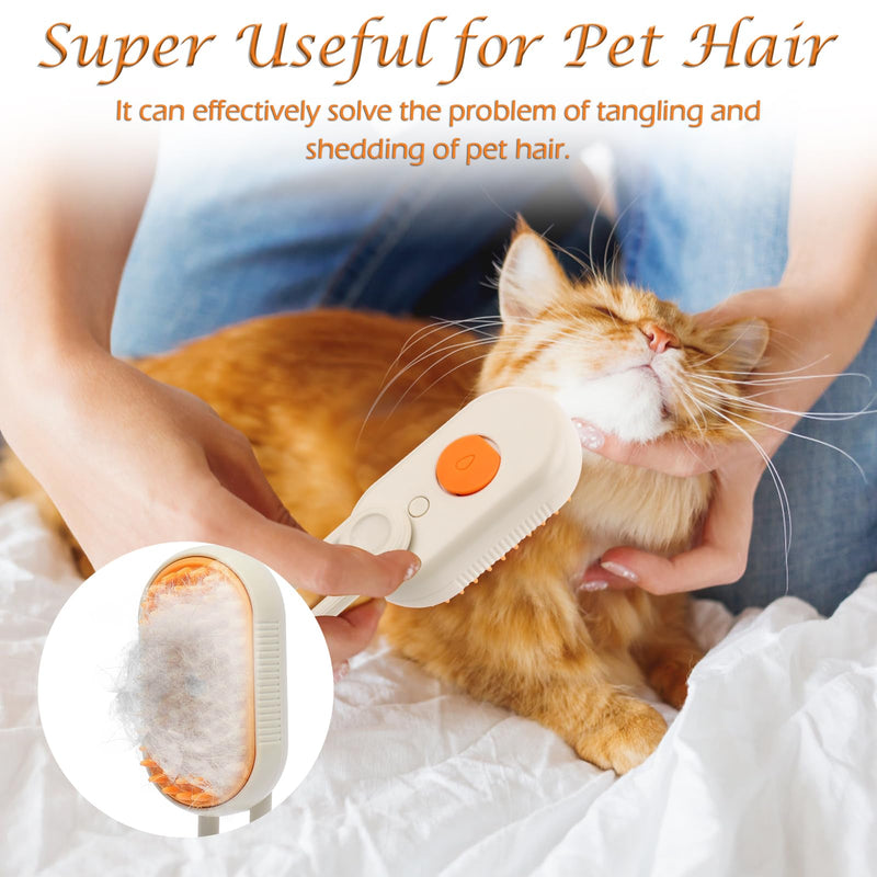 TNOMSNO Cat Brush with Steam, 3-in-1 Cat Brush, Picks Up Hair, Massages and Cleans, with Spray Cat Brush, Steam Brush Cat Suitable for Cats, Dogs, Rabbits and Other Pets - BeesActive Australia