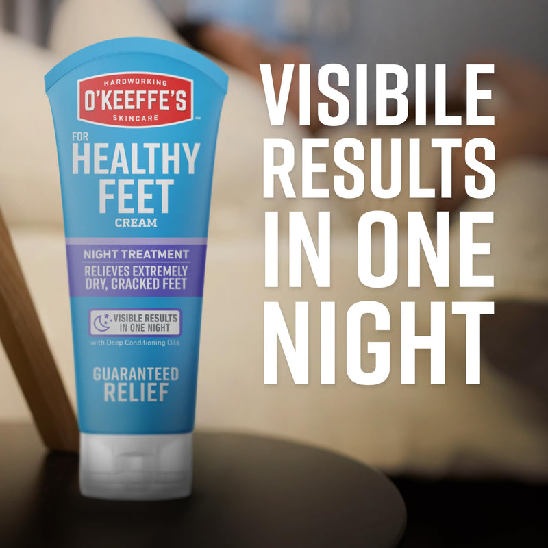 O'Keeffe's for Healthy Feet Night Treatment Foot Cream - 7 oz Tube (1 Pack) - Guaranteed Overnight Relief for Extremely Cracked, Dry Feet, Repairing Skincare, Instantly Boosts and Retains Moisture Levels 7 Ounce (Pack of 1) - BeesActive Australia