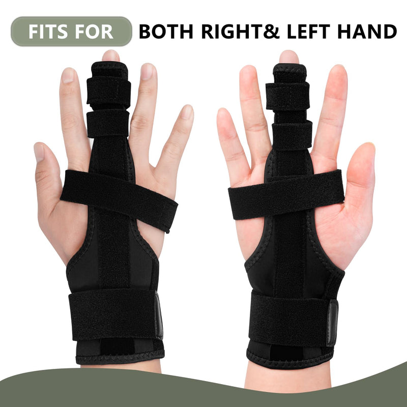 Finger Splint for Middle Finger, Trigger Finger Splint Wrist Support Brace, Straightening Immobilizer -Adjustable Removable straps for Left or Right Hand Small
