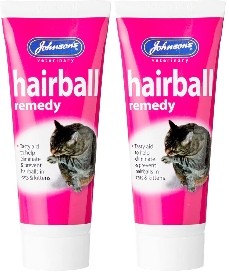Johnsons Vet Hairball Remedy Malt-Flavoured Paste for Cats and Kittens, 50g Tube (Pack of 2) Pack of 2