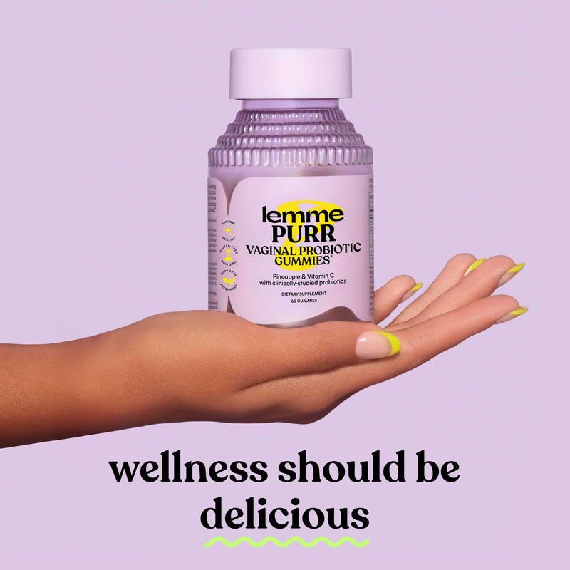 Lemme Purr Vaginal Probiotic Gummies for Women (60 Gummies) (Pack of 2) | Balanced pH, Healthy Odor, Yeast Balance & Flora Support + Vitamin C for Immune Health - Tasty Pineapple 60 Count (Pack of 2)