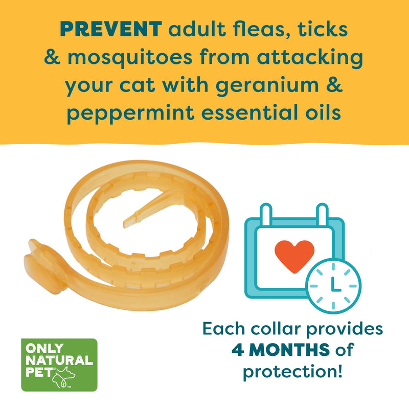 Only Natural Pet EasyDefense Flea & Tick Cat Collar - Feline Flea Collars Biting Insect Control - Pet Care That Protects up to 4 Months - for Cats (Single) Single - BeesActive Australia