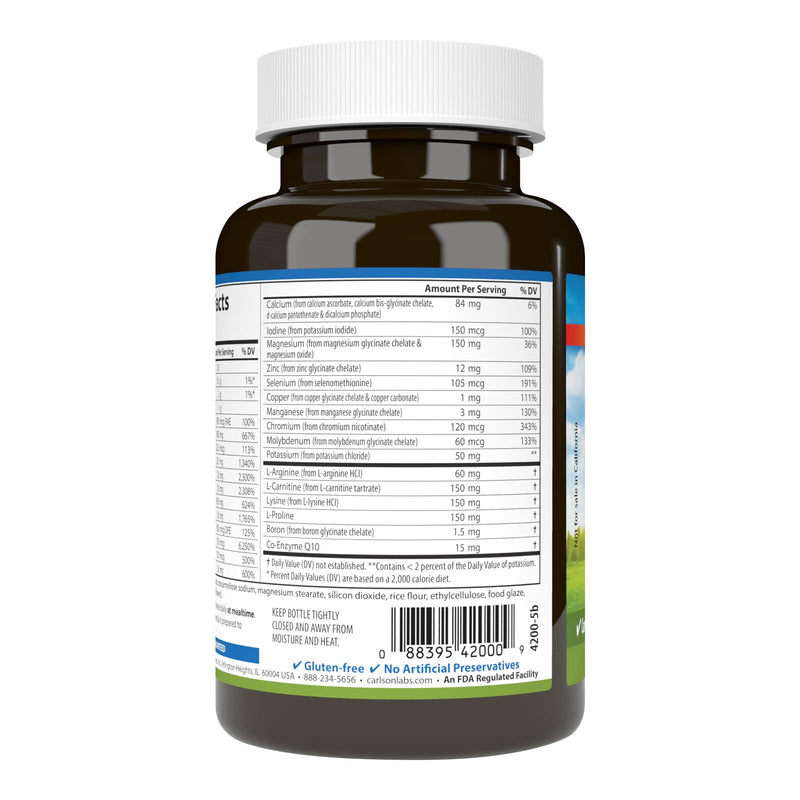 Carlson Cardio Complete, Advanced Multivitamin, Targeted Multivitamin | Circulatory Support; Superior Absorption