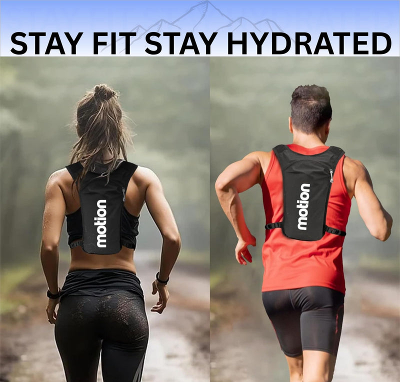 Running Hydration Vest for Men Women, Lightweight Reflective Hydration Backpack with 1.5L Water Bladder Bag for Hiking, Running, Cycling Black Regular Size + 1.5 ltr Water Bladder