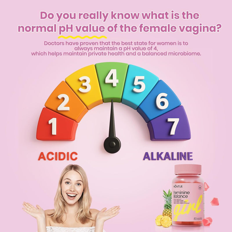 Premium Feminine Balance Gummies, for Women’s Wellness & pH Balance, Immune Support,Vegan, Hawaiian Pineapple, Non-GMO (30 Gummies) NEW-30 Gummies