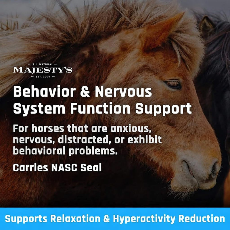 Majesty's KALM+ Wafers- Horse/Equine Balanced Behavior and Normal Nervous System Function Support Supplement - 30 Count (1 Month Supply) Apple