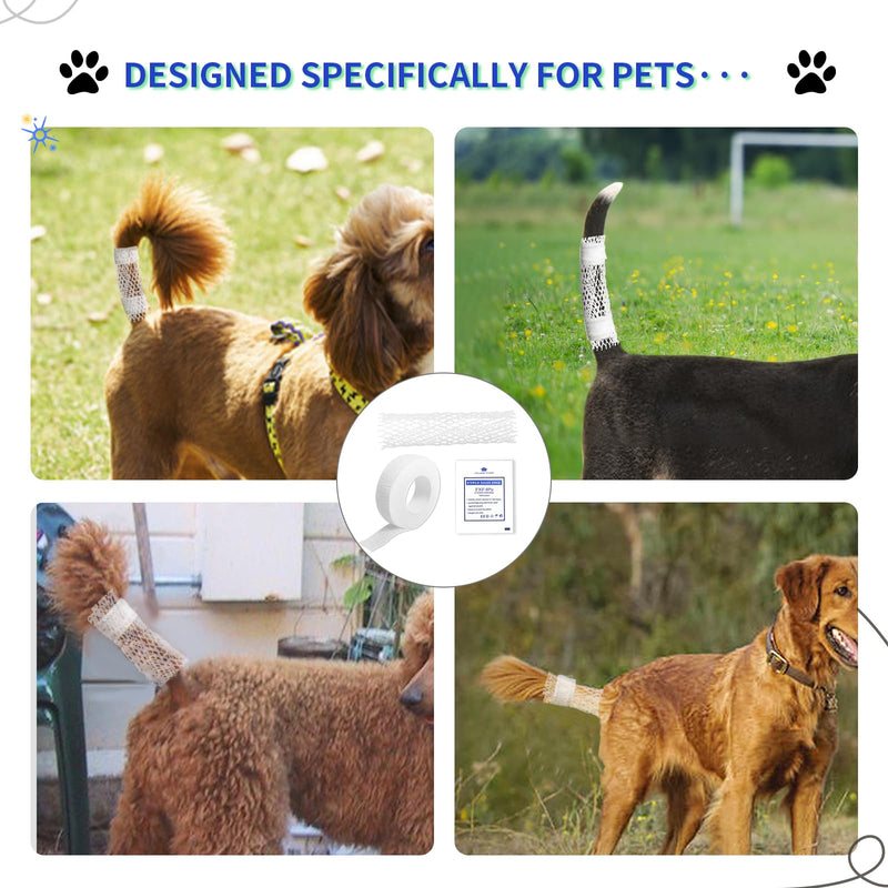 13 Pcs Dog Tail Protector Bandage,Sterile Breathable Vet Wrap Gauze for Dog Tail Cover Guard Wound Care Pet,Liquid Happy Dog Paw Nail Bandage Paw Wounds,Tail Docking Kit Puppies Cats Other Pet Animals - BeesActive Australia