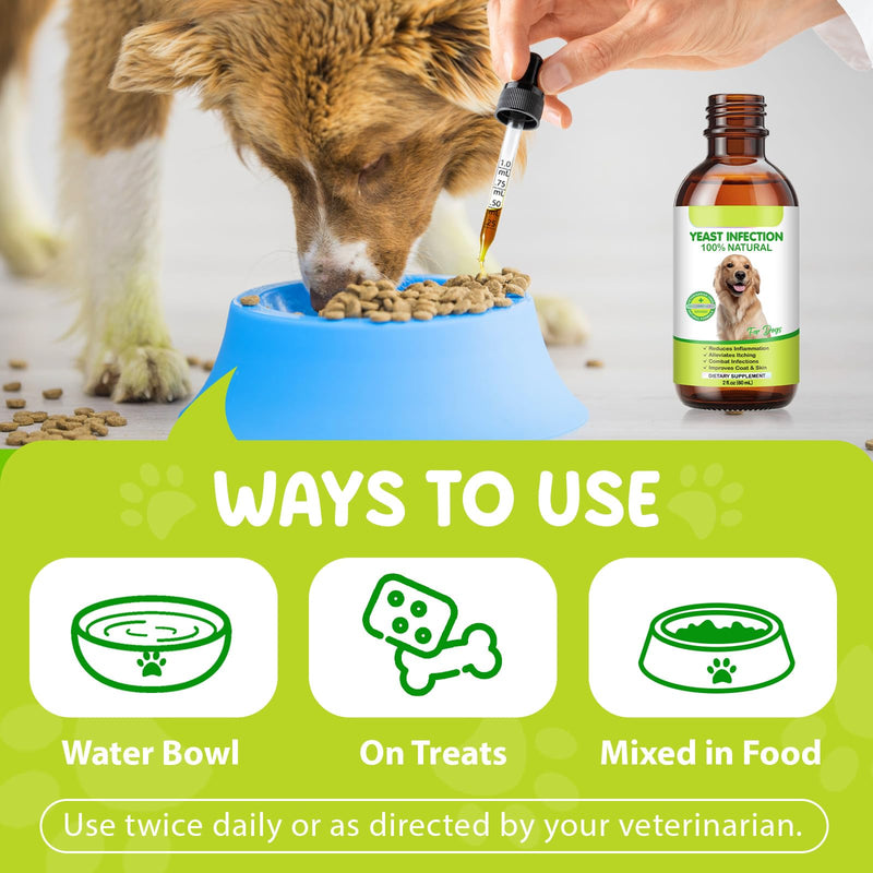 Yeast Infection for Dogs, Natural Yeast Infection Treatment for Dogs Supports Dog Itchy Skin & Allergy Relief, Pet Supplies Herbal Supplement for Dog Ear Care - 60 ml