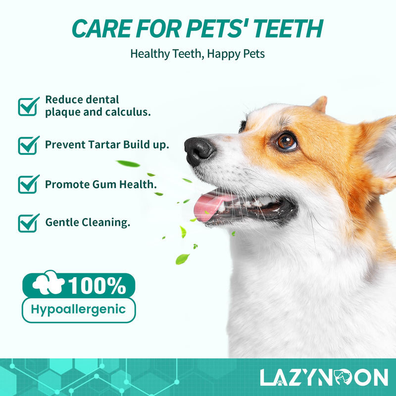 Dog Teeth Cleaning Wipes - Dog Dental Wipes, Pet Dental Finger Wipes for Dogs & Cats Teeth with Brushing Beads, Removes Plaque and Tartar Buildup, Freshens Breath, 60 Count Unscented - BeesActive Australia