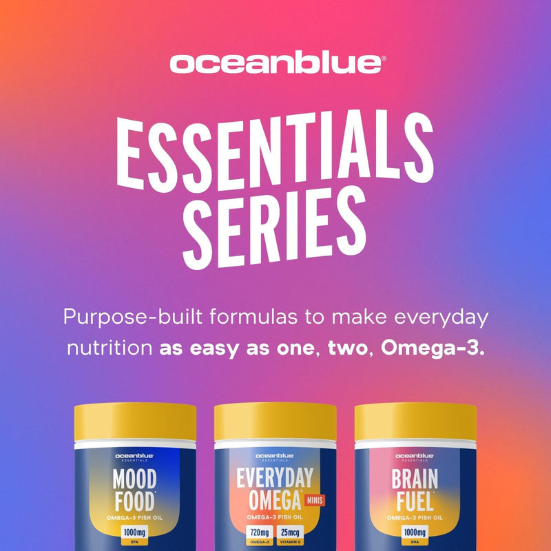 Oceanblue Essentials Everyday Omega-3 with Vitamin D3 - Burpless Fish Oil for Heart & Immune Support - EPA & DHA - Non-GMO - Orange Flavor - 90 Count (3 Month Supply) 90 Count (Pack of 1)