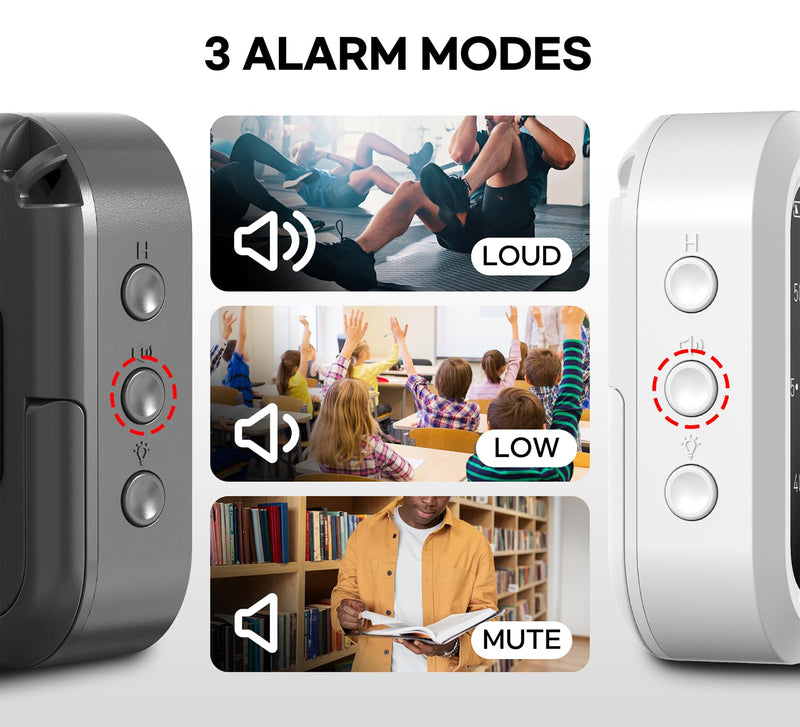 Visual Digital Timer, Large Color Display & Rechargeable, Magnetic Back & Silent Mode, 12 Hours Countdown/Up Stopwatch Timer for ADHD, Kids, Classroom, Kitchen, Work Productivity (White) Floral White