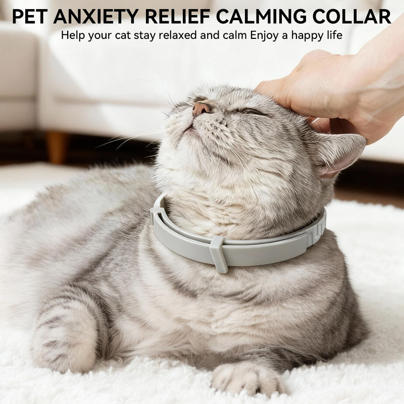 Calming Collar for Cats that Reduces Scratching & Anxiety | Pheromone Cat Calming Collar for Stress, Hiding & Marking | Waterproof Adjustable for Kitten Adult Senior Cats