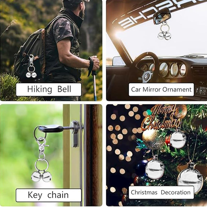 ZKSXOA 8 pieces pet bells for collars, loud dog bells, key rings, dog bells, collar charm, dog triple bell pendant for dogs - BeesActive Australia