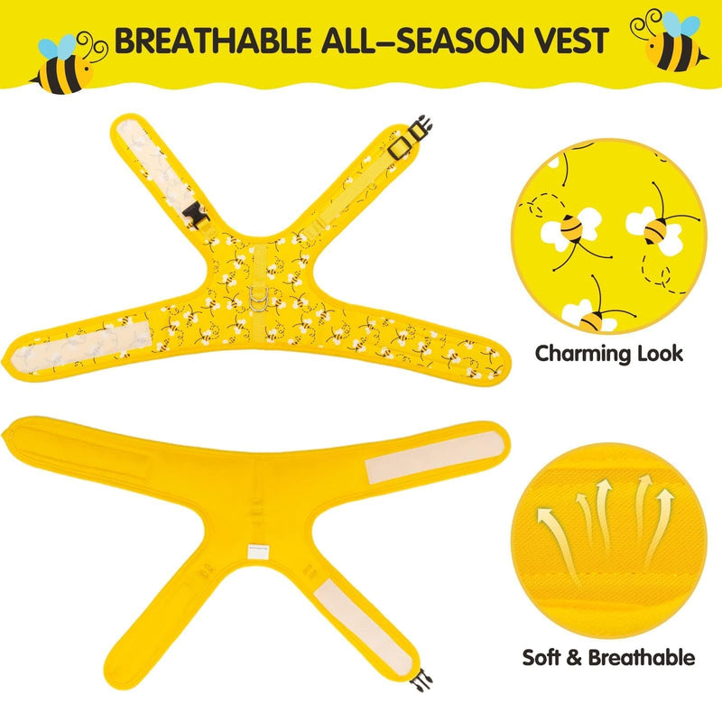 Cat Harness with Leash and Collar for Walking - Escape Proof with 59 Inches Leash - Adjustable Soft Vest Harnesses for Medium Large Cats Bee - BeesActive Australia