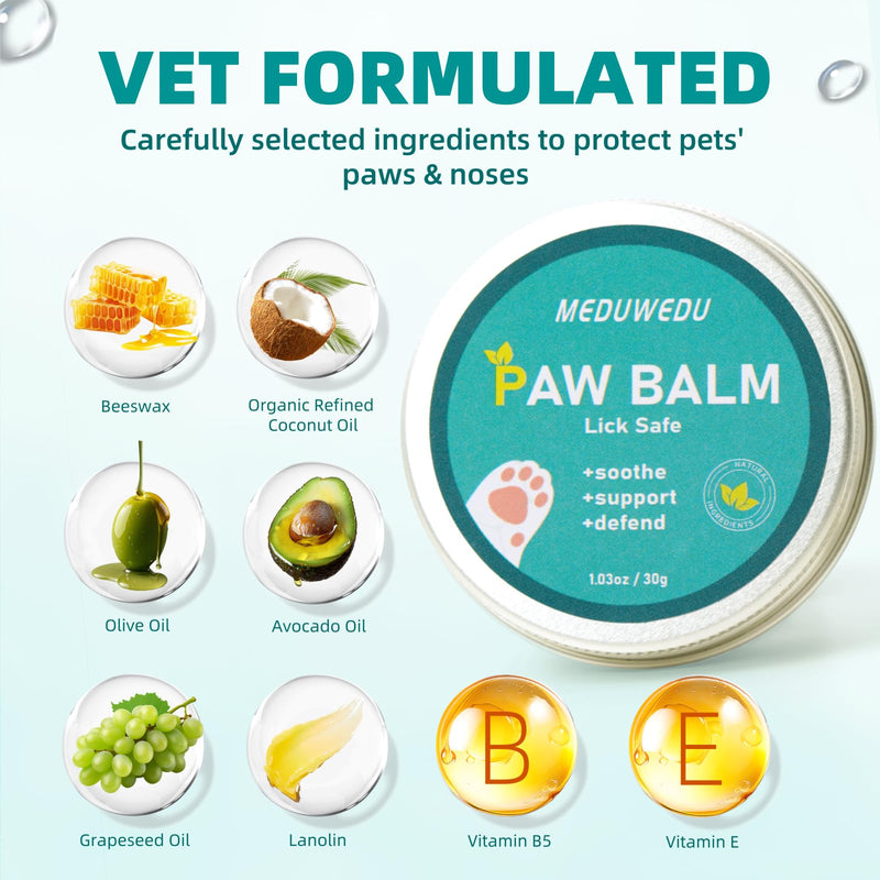MEDUWEDU Complete Grooming Duo – Dental Wipes & Paw Balm Set (Coconut Scent)