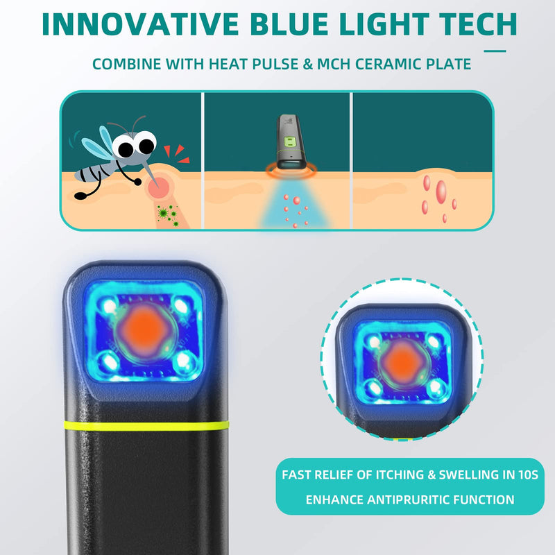 Vibis Insect Bite and Sting Relief, Rechargeable Bug Bite Itch Relief Thing for Mosquito Bites, Chemical-Free Insect Bite Healer, Fast Symptom Relief from Itching and Swelling - Grey