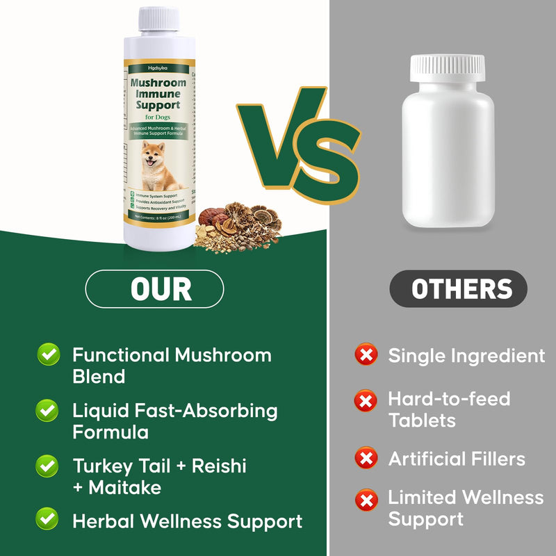 Mushroom Immune Gold for Dogs, Complementary Immune Support with Functional Mushrooms Reishi, Maitake & Turkey Tail, Supports Immune Health, Antioxidant Wellness, Gut Balance & Daily Vitality, 8oz
